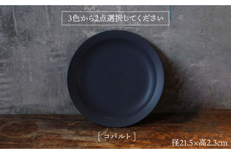 【美濃焼】＜色が選べる＞flat 7plate 7プレート2枚セット【KANEAKI SAKAI POTTERY】【TOKI MINOYAKI返礼品】 食器 皿 シンプル 器 うつわ プレート お皿 丸皿 中皿 パスタ皿 ワンプレート 焼き物 大人 シック マット アイボリー ブルー ペールブルー 水色 青 ネイビー 紺 金秋酒井 送料無料  [MBC023]