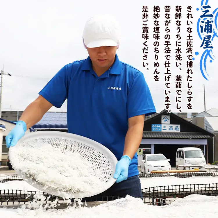 【冷蔵】 ちりめん2種 組み合わせ選べる2パック（釜あげ・釜出し） - 送料無料 釜揚げしらす 釜出ししらす 新鮮 ふりかけ お弁当 おべんとう お昼 夕食 夕飯 丼 簡単 料理 アレンジ 一品 魚 さかな 肴 三浦屋海産 mu-0019
