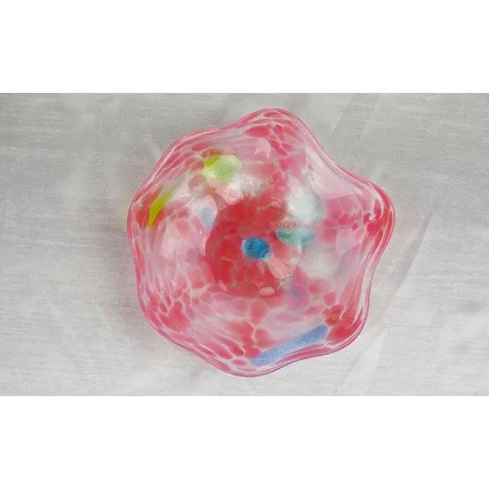 鉢 【琉球ガラス 匠工房】波の花 鉢 3点セット（ピンク）