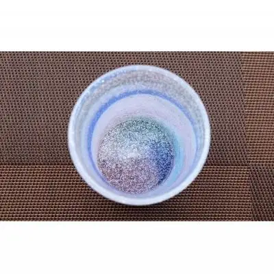 『現代の名工』宮国次男作　琉球ガラス＜グラス2個セット＞青泡