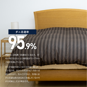 【ダニ忌避率95.9%】本掛け二層式キルトの羽毛布団　ディープブラウン（シングル） 羽毛 寝具 本掛け ふとん