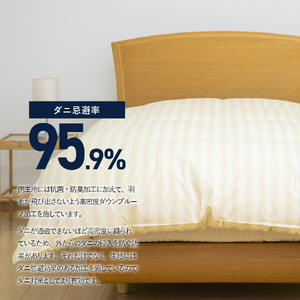 【ダニ忌避率95.9%】本掛け二層式キルトの羽毛布団　ライトベージュ（シングル） 羽毛 寝具 本掛け布団 掛けふとん 