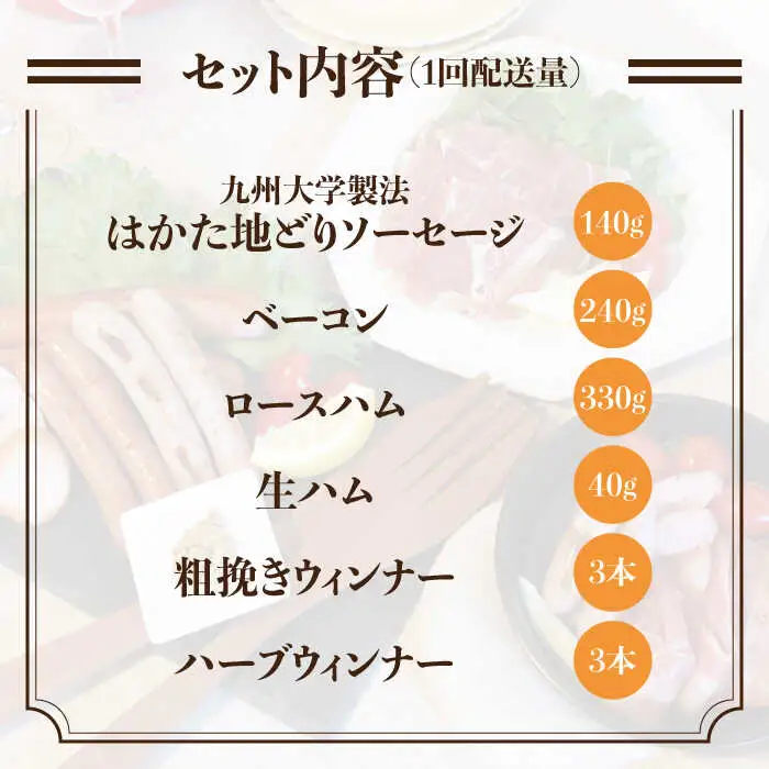 【 全6回 定期便 】  糸島 の 陽光 ハム セット 2 《糸島》 【志摩スモークハウス】 [AOA012]