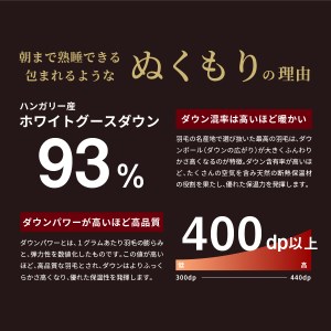 羽毛2枚合わせふとん（ダブル）ハンガリー産ホワイトグース93％【創業100年】 羽毛布団 寝具 掛けふとん 掛布団 ダブル 回収キット付き