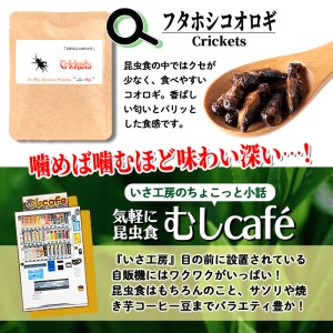 isa385 むしカフェ・昆虫食べ比べ3種！(各種3g)昆虫食 コオロギ バッタ おやつ スナック菓子 栄養 甲殻類【いさ工房】