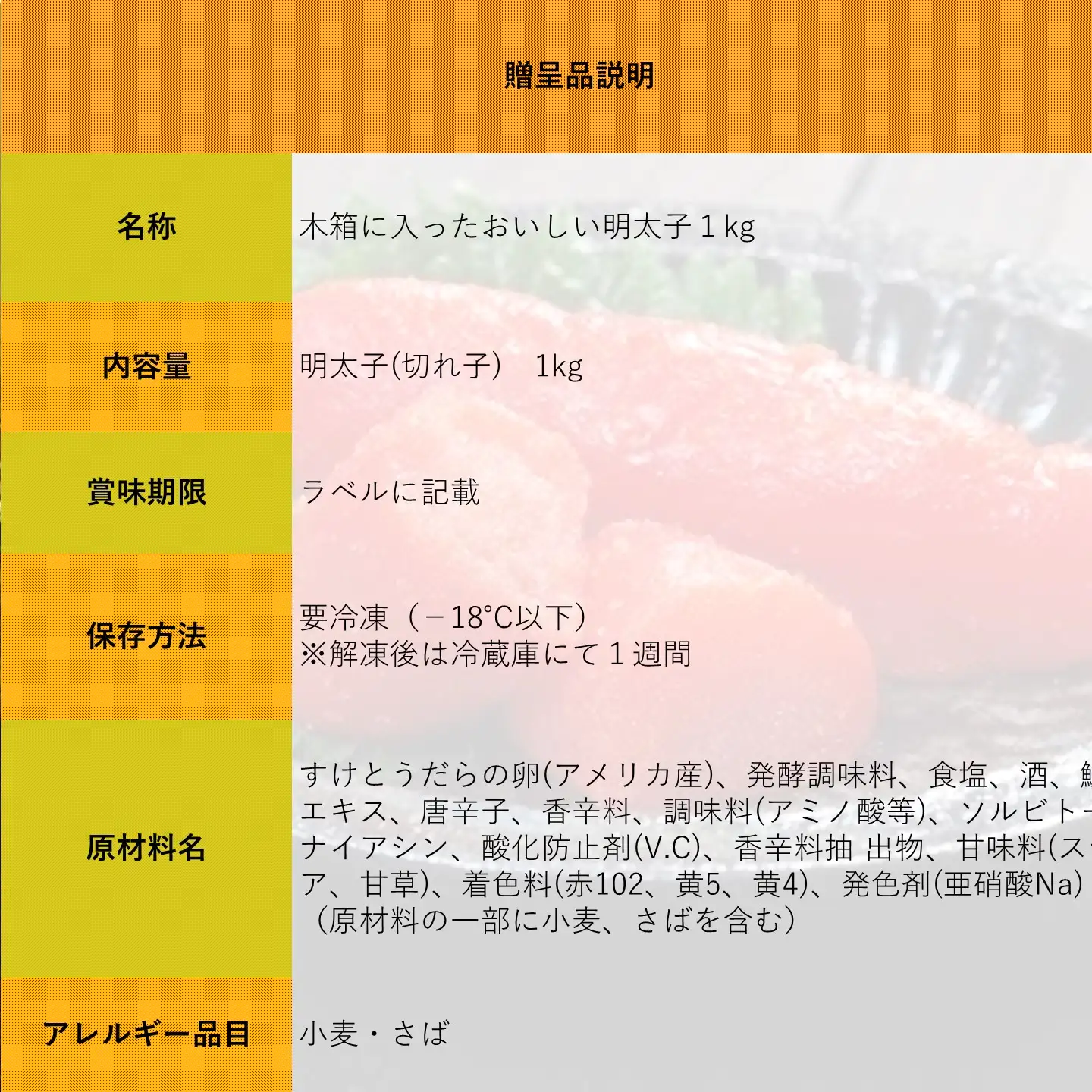 【FN】木箱に入ったおいしい明太子１kg ～古平町から直送～