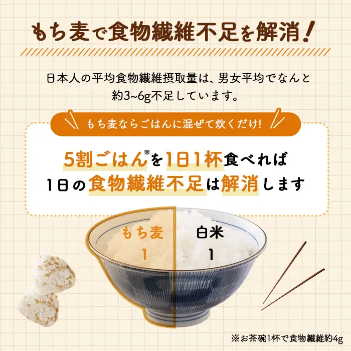 国産もち麦6kg《1kg×6個セット》雑穀 お米に混ぜて炊くだけ！便利なチャック付 小分けパック ダイエット 食物繊維  送料無料 No.029