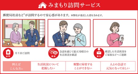 【12ヶ月・年12回】みまもり訪問 サービス 郵便局 水俣市