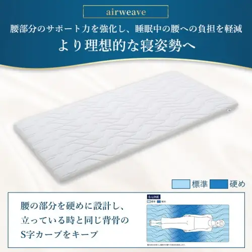 エアウィーヴ マットレストッパー1.0 セミダブル | 寝具 高反発 ﾏｯﾄﾚｽﾄｯﾊﾟｰ ベッドパッド 寝返りしやすい 体圧分散 洗える 敷布団 日本製 airweave エアウィーブ