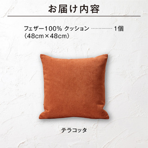 blocco フェザー100％ クッション [48cm×48cm/テラコッタ] | ブロッコ フェザークッション 北海道 石狩市
