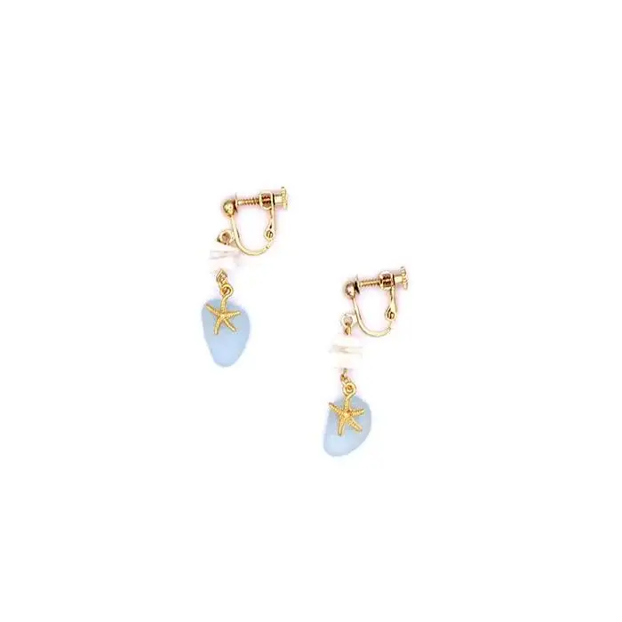 【ブレスレット＆イヤリング】Sサイズ｜サンゴとシーグラスのアクセサリーセット