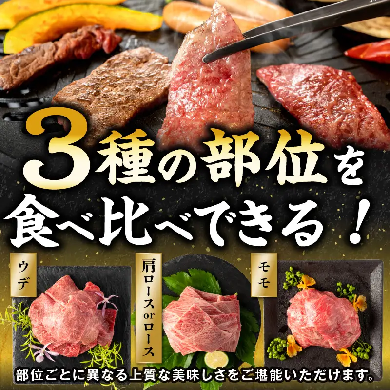 牛肉 焼肉 牛肉[2026年8月発送 黒毛和牛 3種 900g 畜産農家応援！ 肩ロースorロース・ウデ・モモ]