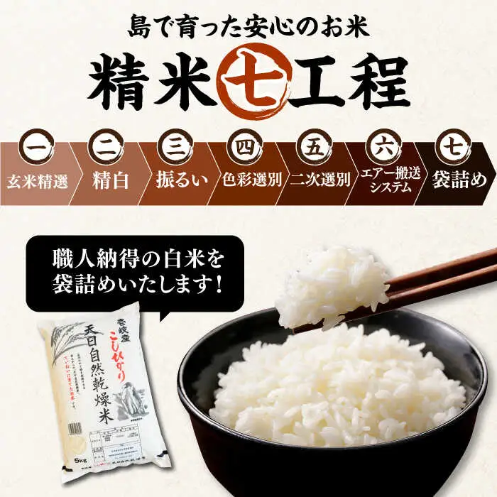 【R7年度産】天日自然乾燥米こしひかり 10kg《壱岐市》 【長米壱岐営業所】[JCZ013] 米 お米