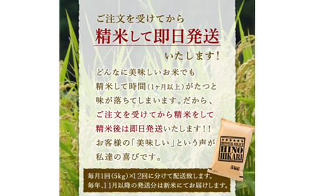 【令和6年産 新米】【定期便】ヒノヒカリ白米５kg×１２回 999-B696