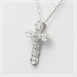 120-9-2 ネックレス PT900 プラチナ クロス ダイヤモンド 1.0ct スウィートテン ペンダント 【 f020-pt 】 ALPAZ074