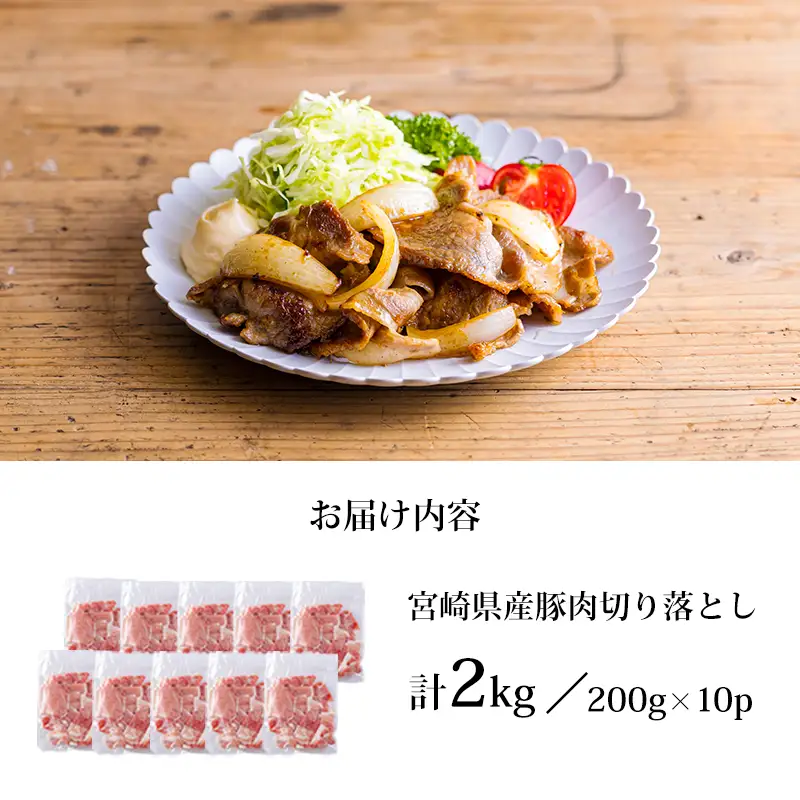 宮崎県産豚肉の切り落とし(2kg)　TF0553-P00020