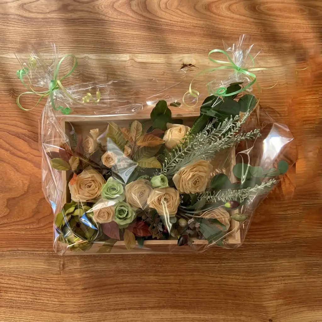 フラワーアレンジ工芸品鉋材KANNA置き物フラワーアレンジ