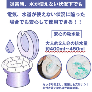 【吸水消臭機能付】非常用トイレットバッグ排泄物処理袋　黒10枚入007-004