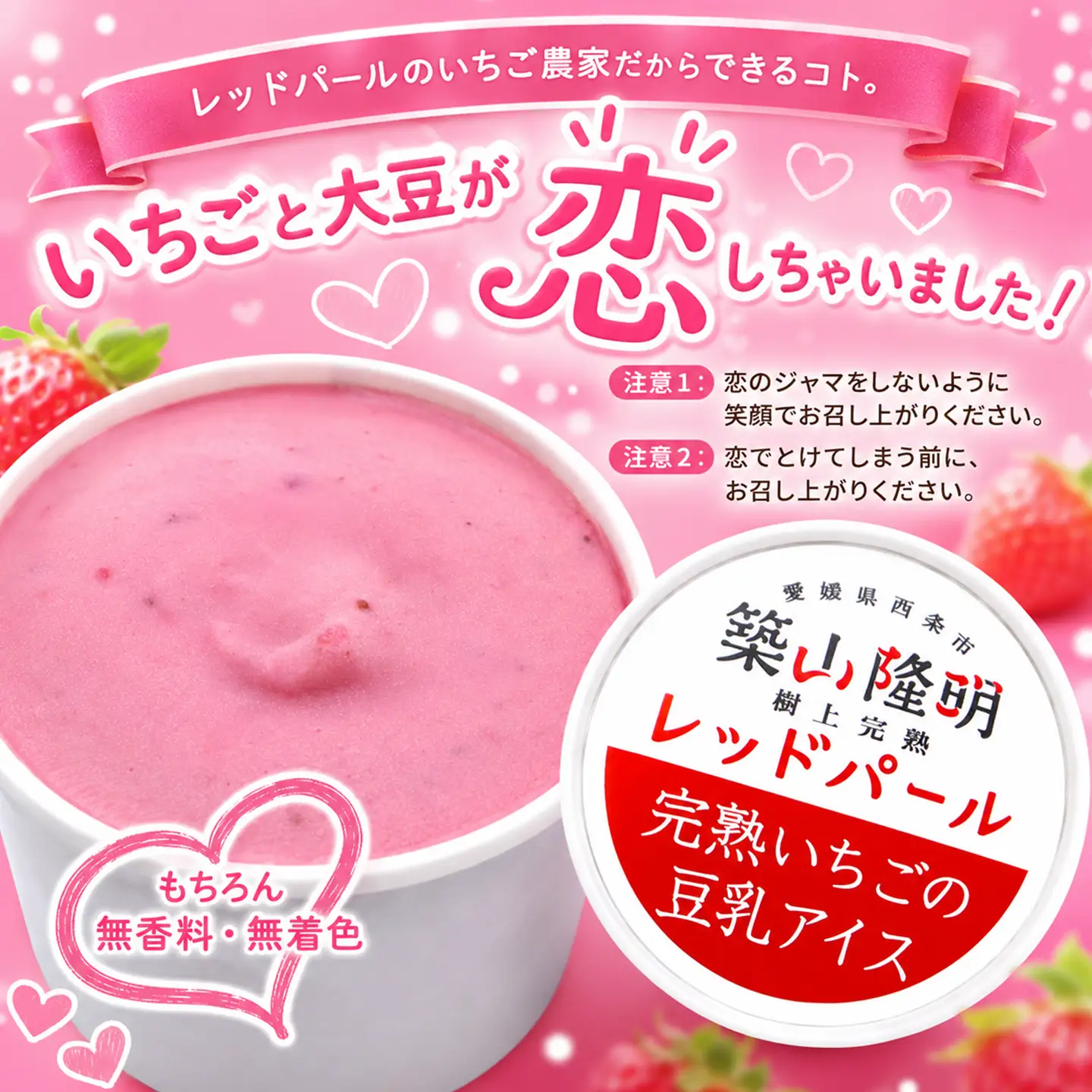 いちご農家のアイスセット（完熟いちごの豆乳アイス・シャーベット 各3個）