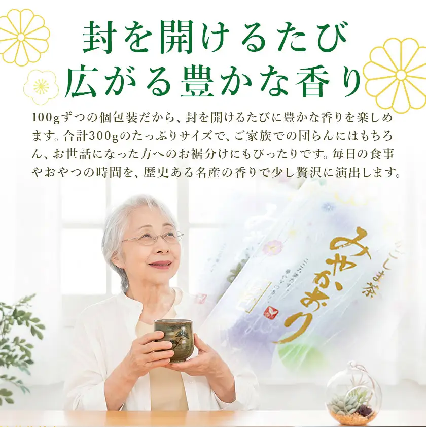 お茶 緑茶 みやかおり 100g×3袋 北さつま農協 《30日以内に出荷予定(土日祝除く)》