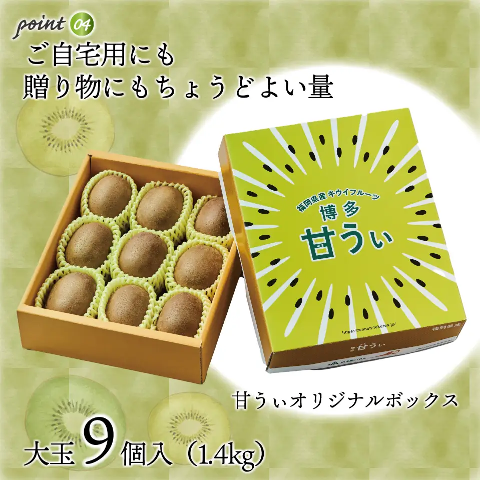【福岡県産】キウイフルーツ「博多甘うぃ」化粧箱入り約1.4kg 2L10