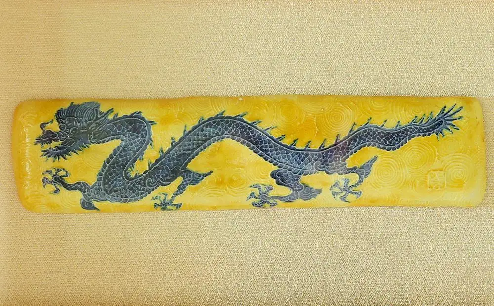 【雲泉】黄地青彩龍文額・黄地紫彩龍文額｜京都 京焼 和絵 人気［ 京都 京焼 清水焼 人気 おすすめ インテリア ギフト プレゼント 贈答 お取り寄せ 通販 送料無料 ふるさと納税 ］