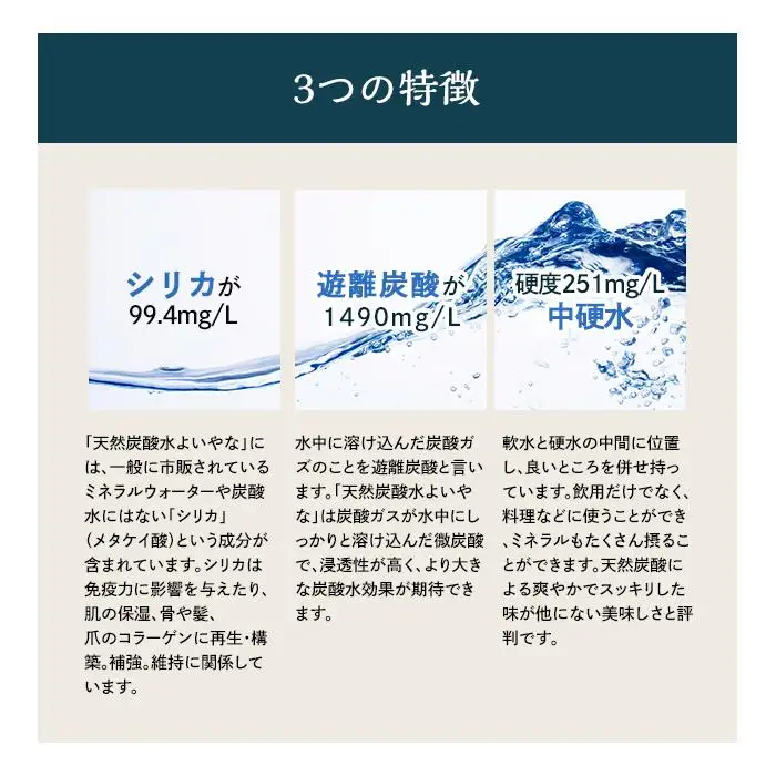 ＜１２ヶ月連続お届け 定期便＞天然炭酸水YOIYANA　1500ml×12本 | 天然炭酸水