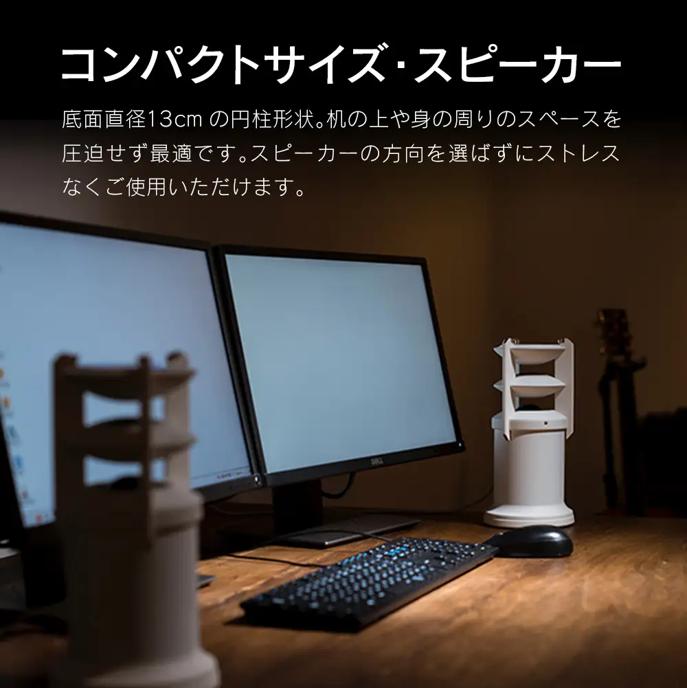 スピーカー オーディオ 全方位 無指向性 Egretta エグレッタ TS-A200a ハイレゾ モノラルスピーカー デスクトップサイズ オオアサ電子 アンプ搭載_OE025_006