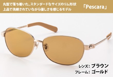 ドライビングサングラス 『DEEC Pescara』⑥フレーム／ゴールド, レンズ／ブラウン　サングラス 眼鏡