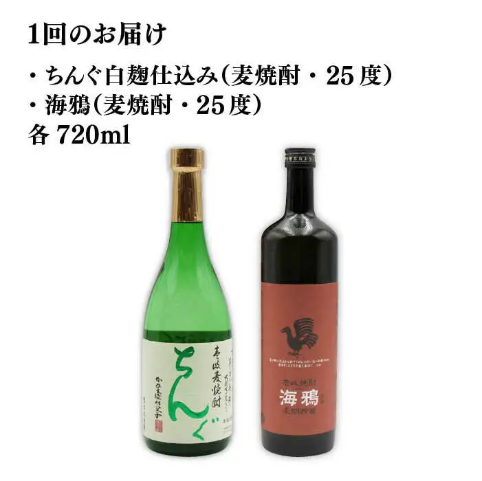 【全6回定期便】海鴉25度とちんぐ25度のセット [JDB187] 96000 96000円