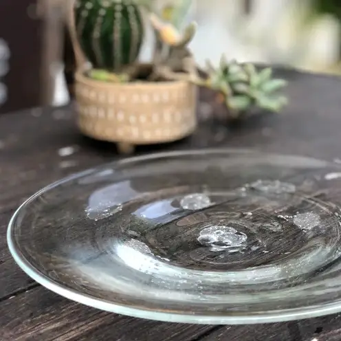 【琉球ガラス工房雫】水玉お皿（中・１枚）