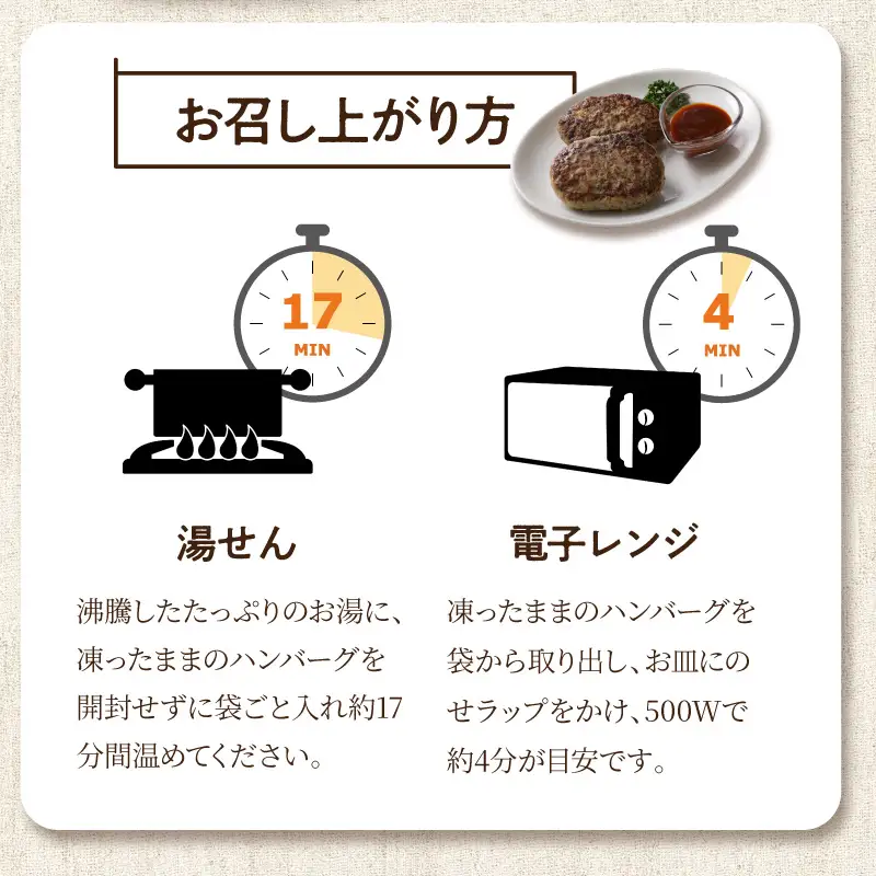 本格調理済ハンバーグ10食 特製ソース付【001-0010】ハンバーグ 惣菜 冷凍 湯せん レンジ 10個 真空 個食 パック 送料無料