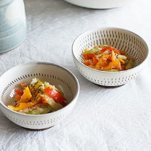 小石原焼 カネハ窯 飛び鉋小鉢セット(両面・シンプル) AA86