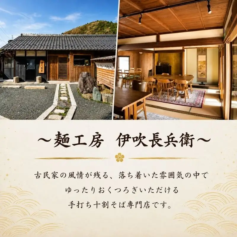 十割伊吹そば 麺工房伊吹長兵衛 田舎風 更科風 十割伊吹そば 【つゆ付 8人前 200g×4箱】