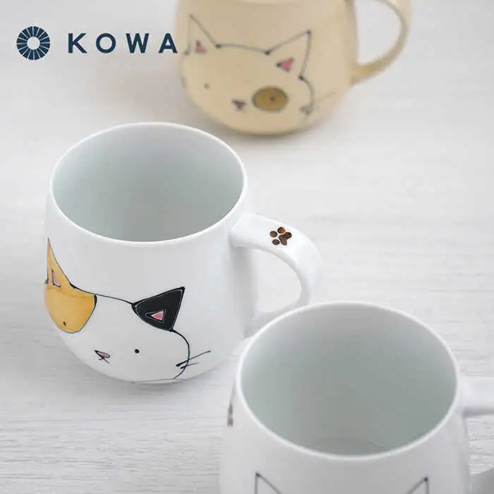 【波佐見焼】なかよしネコ マグカップ 3個セット コーヒーカップ ティーカップ ペアマグ ネコ柄 ミケネコ トラネコ 食器 皿 【光和陶器】 [SC55]  父の日 波佐見焼