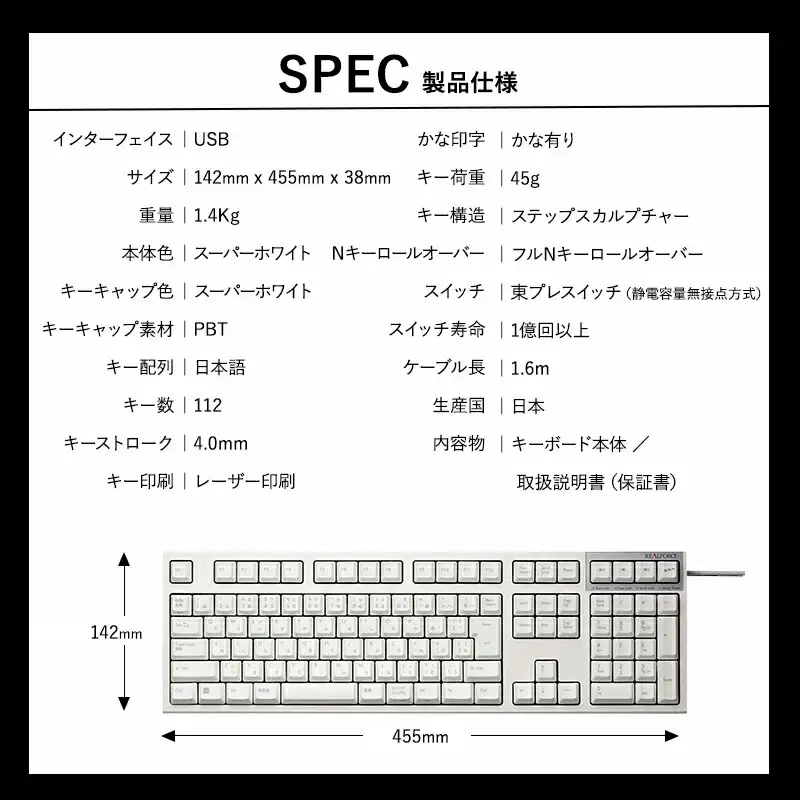 東プレ REALFORCE R3S 有線　静電容量無接点方式キーボード（型式：R3SA21） ◇ ｜ PC パソコン 周辺機器 リアルフォース