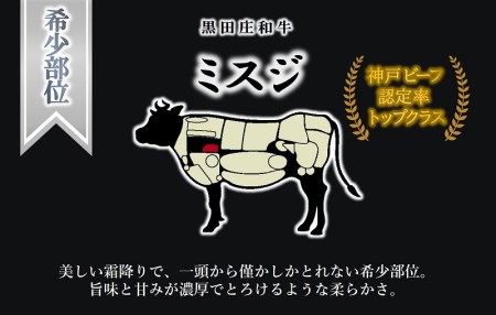 【数量限定】【神戸ビーフ】黒田庄和牛 ミスジ焼肉（250g）(tokusan-42)