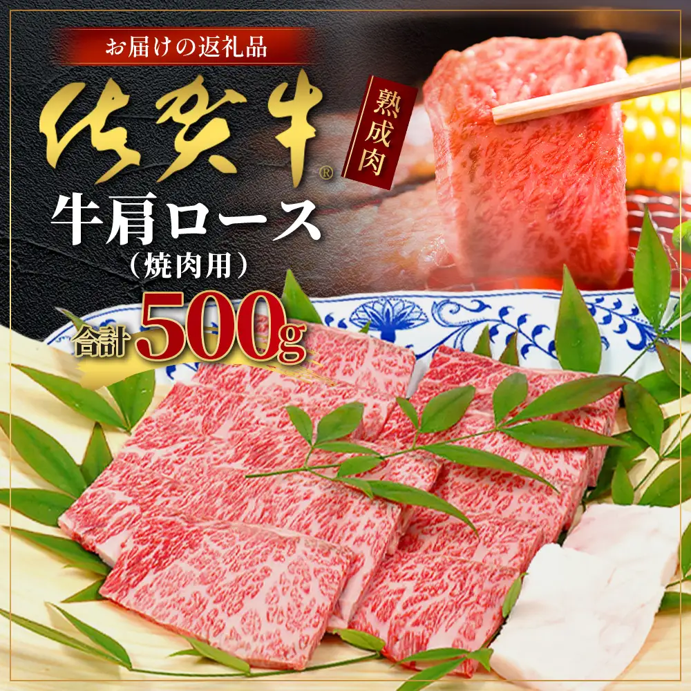 【熟成肉】佐賀牛 牛肩ロース 焼肉用 500ｇ E-49