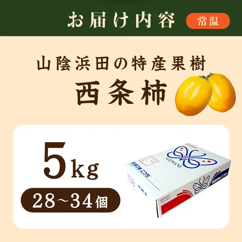 【先行予約】山陰浜田の特産果樹「特選西条柿」（あわせ柿）5kg 産地直送 ギフト 贈答 新鮮 フルーツ 果物 旬 秋の味覚 期間限定 数量限定 デザートくだもの【010_1938】