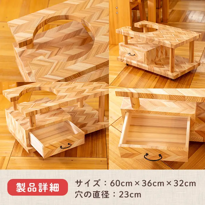 ポットワゴン (60×36×32cm) お座敷ワゴン 木製 矢羽木工品 矢羽クラフト インテリア 家具 ポット ワゴン 収納 キャスター 工芸品 もくもくハウス【津山木工芸品事業協同組合】tm179