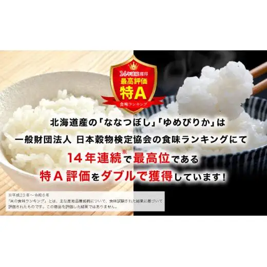 【定期便】喜びの声多数！ 特 A 受賞品種 米 ななつぼし ゆめぴりか 10kg 2 ヶ月 計 20kg 2 回 食べ比べ お米 北海道岩見沢産 令和 6 年産 北海道 岩見沢市【11104】