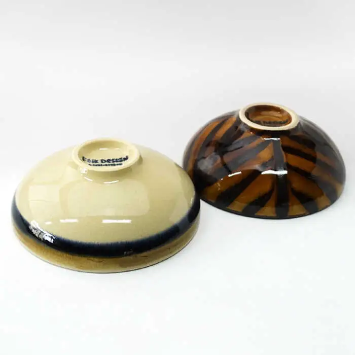 【波佐見焼】Folk Design 二色巻・矢羽根飴釉 丸平鉢 ボウル ペアセット 食器 皿 【玉有】 [IE17] 波佐見焼