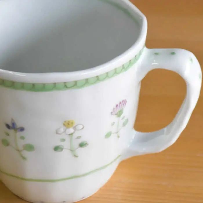 【波佐見焼】はなごよみ マグカップ グリーン・黄色 ペアセット 食器 皿 【藍水】 [GB35]  波佐見焼