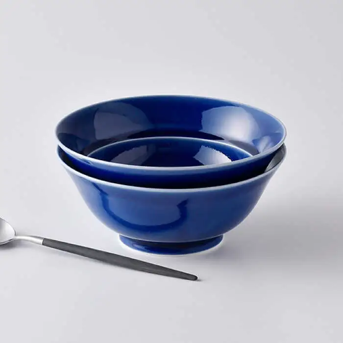 【波佐見焼】粋碗 どんぶり 茶碗 ブルー ペアセット 食器 皿 【光春窯】 [XD65] 波佐見焼