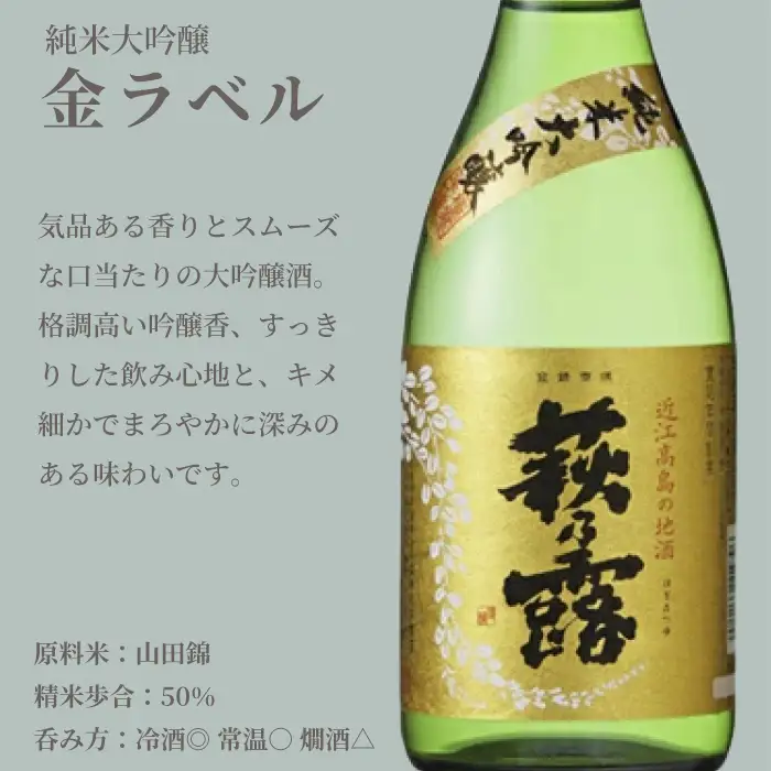 【I-306】福井弥平商店 萩乃露 贅沢銘酒1800ml 5本 ５種セット［高島屋選定品］