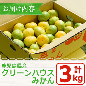 No.148 ＜先行予約受付中！2026年7月下旬から発送＞鹿児島県産 グリーンハウスみかん(計3kg) みかん ミカン 蜜柑 3kg 柑橘 果物 フルーツ 小ぶり 青果 果実 鹿児島 ギフト 贈答 プレゼント【黒川農園】