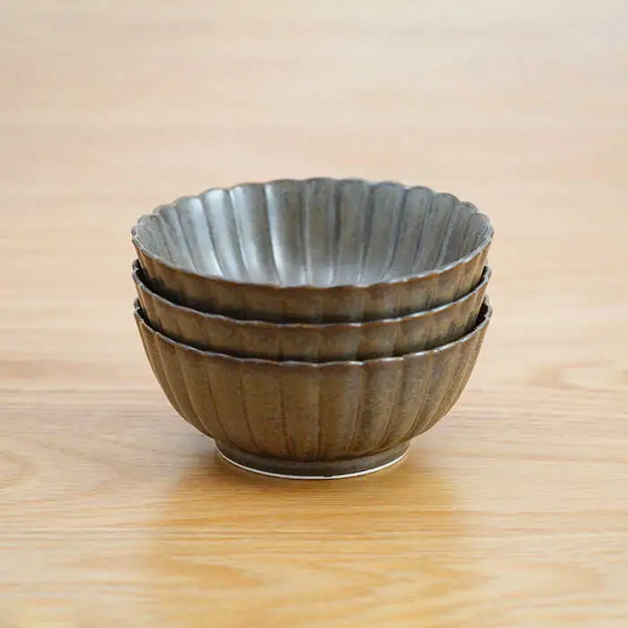 【波佐見焼】花しのぎ 小鉢 （栗） 3点セット 食器 皿 【団陶器】 [PB103] 波佐見焼