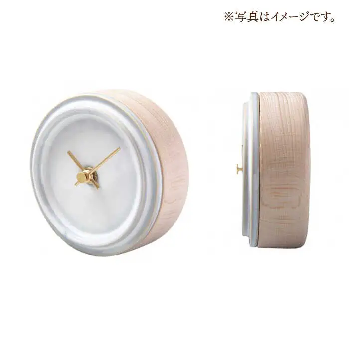 タイルと木のシンプルな手作り時計 TILE WOOD CLOCK 壁掛け・置き時計 『青海鼠釉』【杉浦製陶】 インテリア 雑貨 おしゃれ [TAO012]