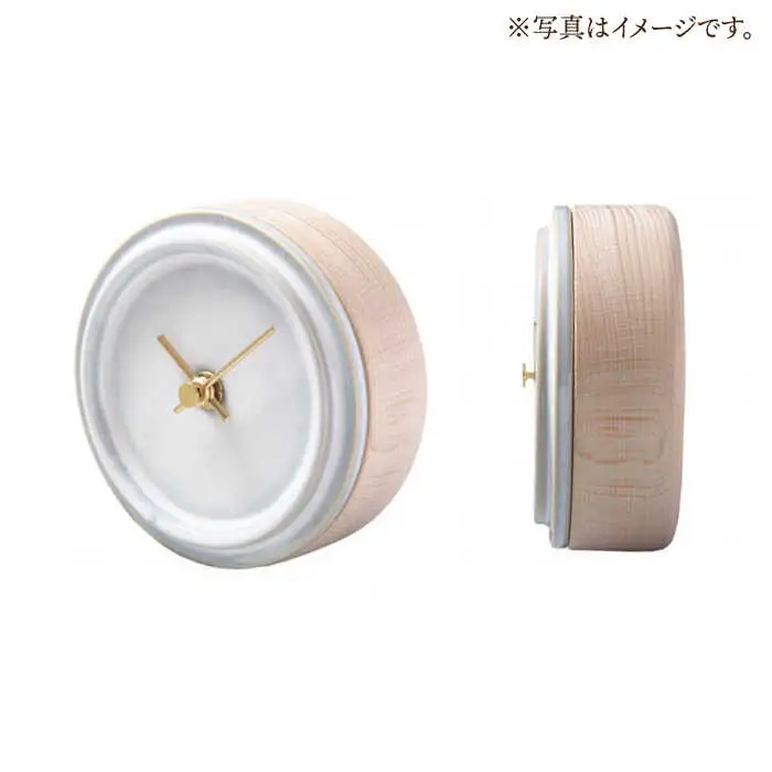 タイルと木のシンプルな手作り時計 TILE WOOD CLOCK 壁掛け・置き時計 『ブルー』【杉浦製陶】 インテリア 雑貨 おしゃれ [TAO015]