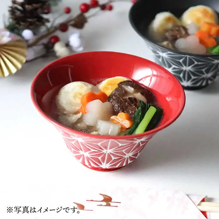 【波佐見焼】ホワイトライン麻 ミニ丼 どんぶり 赤 食器 皿 【翔芳窯】 [FE162]  波佐見焼